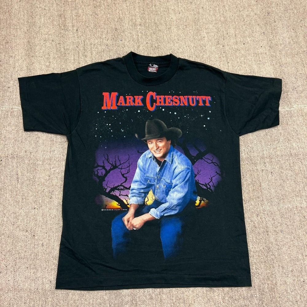 Vintage Mark Chesnutt Shirt Mens Large Black 1990s Gonna Get A Life